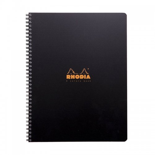 Rhodia Siyah Ayraçlı Spiralli Defter Kareli A4