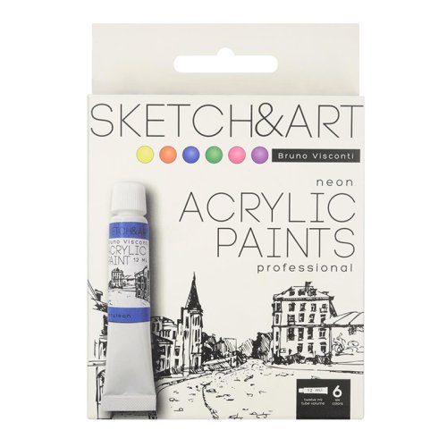 Bruno Visconti Sketch&Art Akrilik Boya Seti 6x12ml Neon Renkler 70-0064