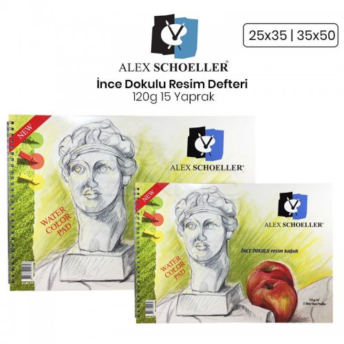 Alex Schoeller İnce Dokulu Resim Defteri 120g 15 Yaprak