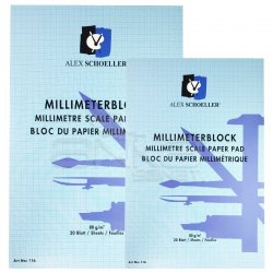 Alex Schoeller Milimetrik Blok Mavi 80g 20 Yaprak - Thumbnail