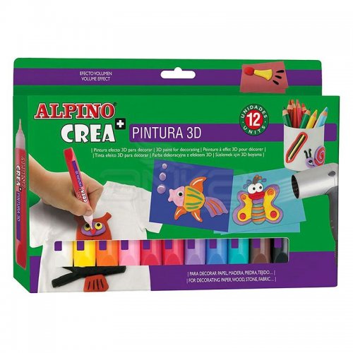 Alpino Crea Pintura 3D Boyutlu Kabaran Boya 12li