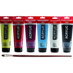 Anka Art - Amsterdam Akrilik Boya 120ml 6lı Set 1 + Fırça Hediyeli