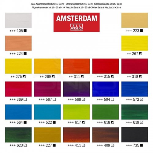 Amsterdam Akrilik Boya Seti Ana Renkler 24x20ml