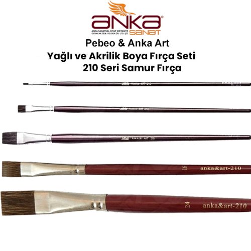 Anka Art & Pebeo Yağlı ve Akrilik Boya Fırça Seti 210 Seri Samur Fırça Set 1