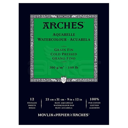 Arches Sulu Boya Blok Defter Cold Pressed 300g 12 Yaprak