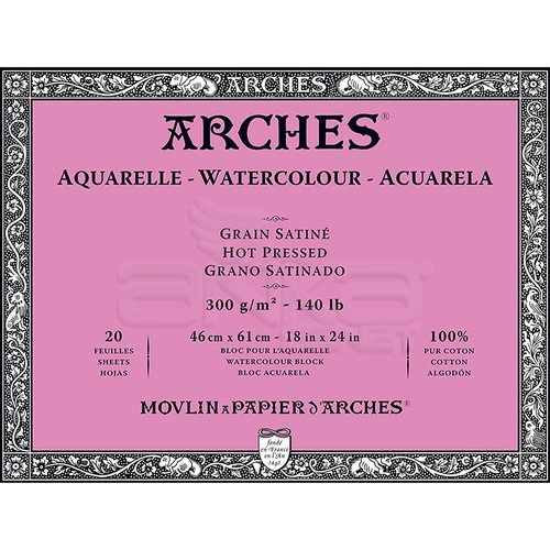 Arches Sulu Boya Blok Defter Hot Pressed 300g 20 Yaprak