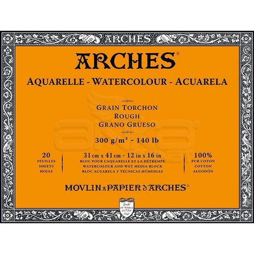 Arches Sulu Boya Blok Defter Rough 300g 20 Yaprak