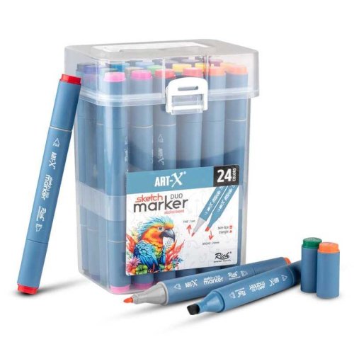 Rich Art-X Sketch Marker Duo Çift Uçlu Marker Kalem Seti 24lü