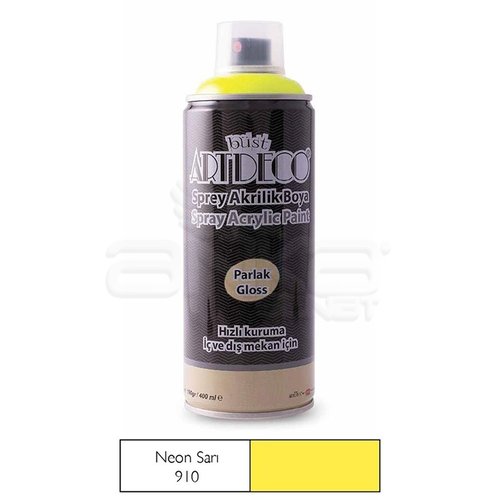 Artdeco Akrilik Sprey Boya 400ml 910 Neon Sarı