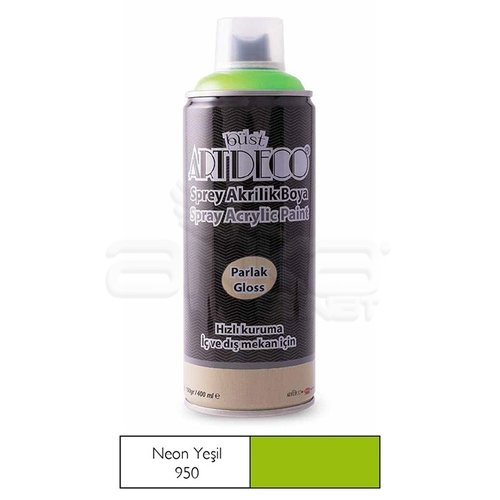 Artdeco Akrilik Sprey Boya 400ml 950 Neon Yeşil - 950 Neon Yeşil