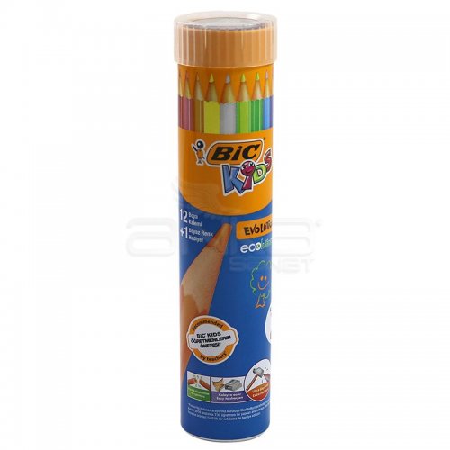 Bic Evolution Kuru Boya Kalemi 12+1 Renk Metal Tüp