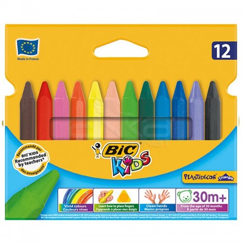 Bic Elleri Kirletmeyen Üçgen Pastel 12li Kutu