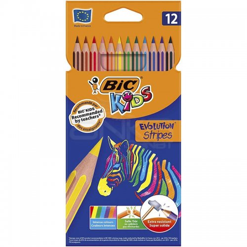 Bic Kids Evolution Stripes Kuru Boya Kalemi 12li