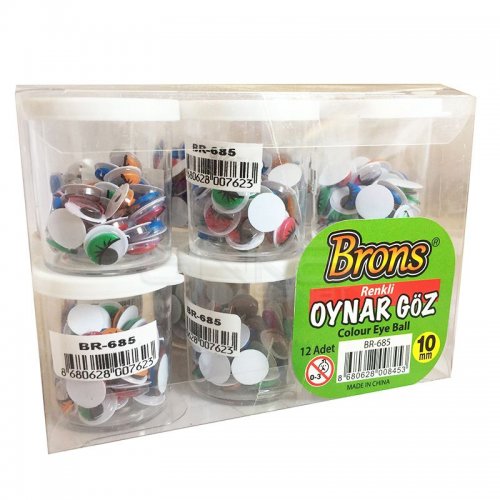 Brons Oynar Göz Siyah 30mm 12li Set BR-685