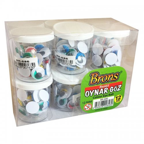 Brons Oynar Göz Siyah 30mm 12li Set BR-686