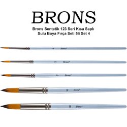 Anka Art - Brons Sentetik 123 Seri Kısa Saplı Sulu Boya Fırça Seti 5li Set 4