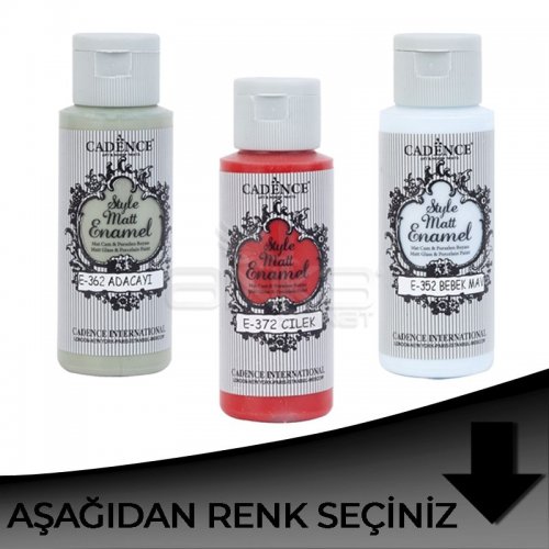 Cadence Style Matt Enamel Cam ve Seramik Boyası 59ml Siyah Tonlar