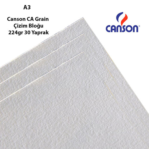 Canson CA Grain Çizim Bloğu 224g 30 Yaprak Spiralli