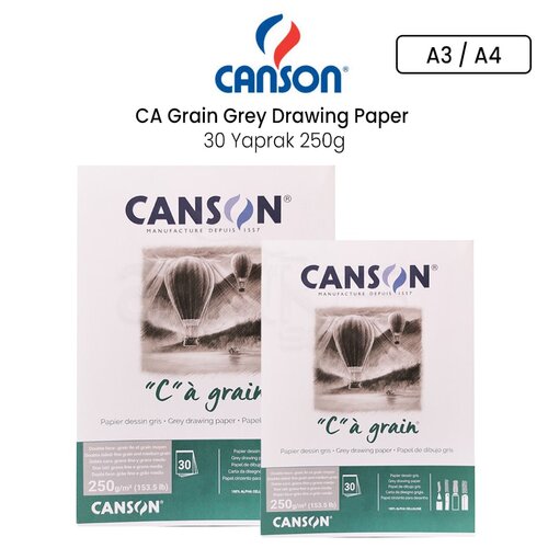 Canson CA Grain Grey Drawing Paper 30 Yaprak 250g