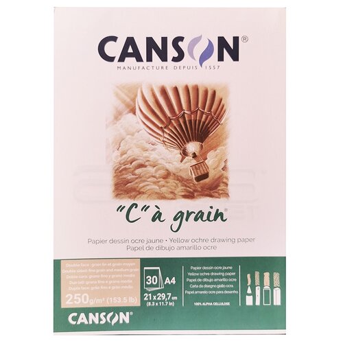 Canson CA Grain Yellow Ochre Drawing Paper 30 Yaprak 250g