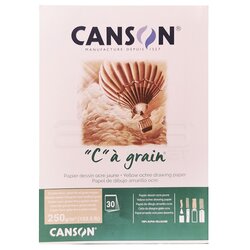 Canson CA Grain Yellow Ochre Drawing Paper 30 Yaprak 250g - Thumbnail