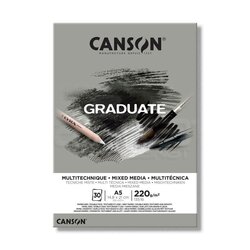 Canson Graduate Mixed Media Grey Çizim Defteri 220g 30 Yaprak - Thumbnail