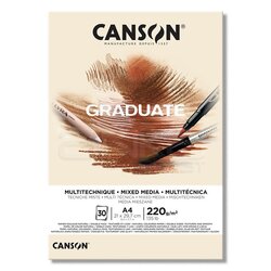 Canson Graduate Mixed Media Natural Çizim Defteri 220g 30 Yaprak - Thumbnail