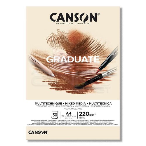 Canson Graduate Mixed Media Natural Çizim Defteri 220g 30 Yaprak