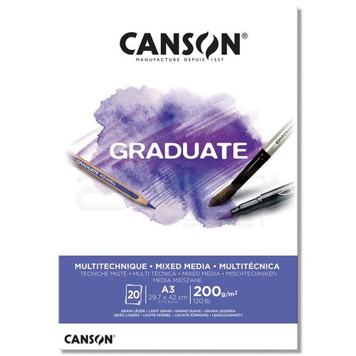 Canson Graduate Mixed Media White Çizim Defteri 200g 20 Yaprak