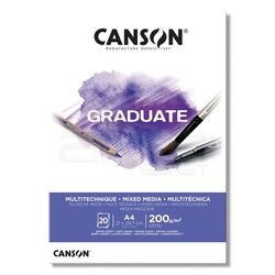 Canson Graduate Mixed Media White Çizim Defteri 200g 20 Yaprak - Thumbnail