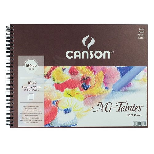 Canson Mi-Teintes Beyaz Pastel Defteri Spiralli 16 Yaprak 160g