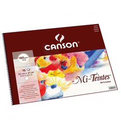 Canson Mi-Teintes Beyaz Pastel Defteri Spiralli 16 Yaprak 160g - Thumbnail