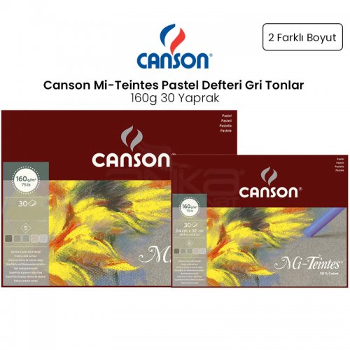 Canson Mi-Teintes Pastel Defteri Gri Tonlar 30 Yaprak 160g