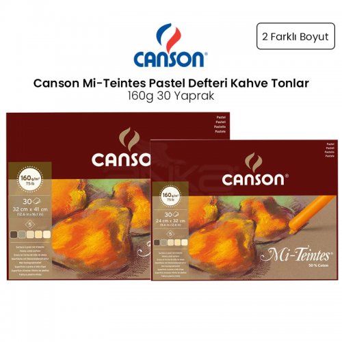 Canson Mi-Teintes Pastel Defteri Kahve Tonlar 30 Yaprak 160g