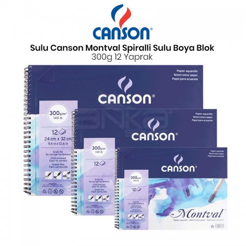 Canson Montval Spiralli Sulu Boya Blok 300g 12 Yaprak