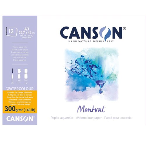 Canson Montval Sulu Boya Blok 300g 12 Yaprak