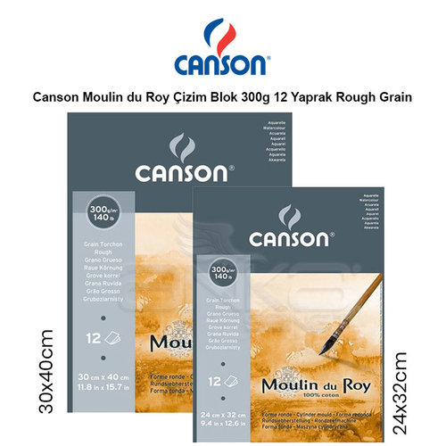 Canson Moulin du Roy Çizim Blok 300g 12 Yaprak Rough Grain