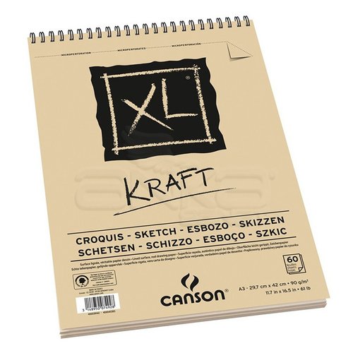 Canson XL Kraft Spiralli Eskiz Defteri 90g