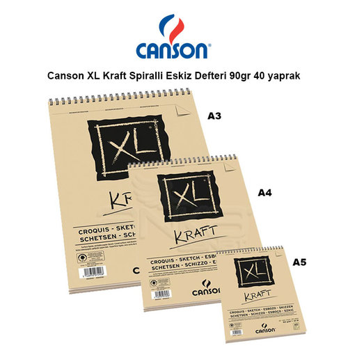 Canson XL Kraft Spiralli Eskiz Defteri 90g