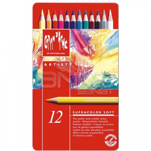 Caran dAche Supracolor Soft Aquarelle 12li Sulu Boya Kalem Seti