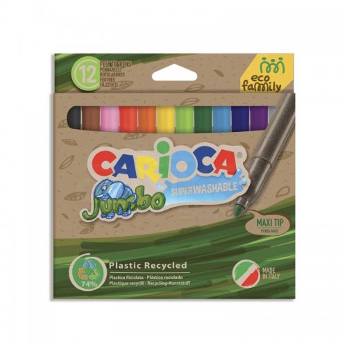 Carioca Joy Süper Yıkanabilir Ekonomik Jumbo Keçeli Boya Kalemi 12li 43101