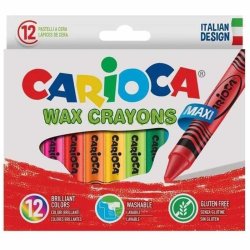 Carioca - Carioca Jumbo Elleri Kirletmeyen Yıkanabilir Pastel Boya Kalemi 12li