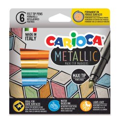 Carioca - Carioca Metalik Jumbo Keçeli Kalem 6lı