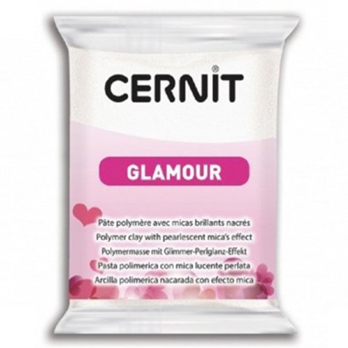 Cernit Glamour Polimer Kil 56g 010 White - 010 Glamour White