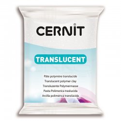 Cernit - Cernit Translucent (Transparan) Polimer Kil 56g 010 White Glitter