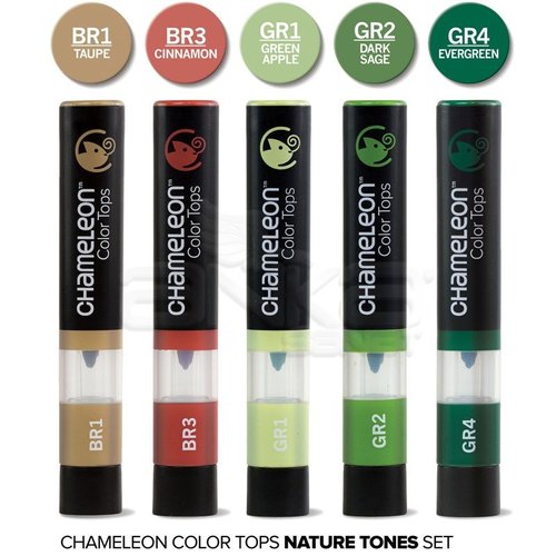 Chameleon Color Tops Marker Kalem 5li Set Nature Tones