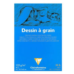 Clairefontaine Dessin a Grain İnce Dokulu Çizim Bloğu 125g 40 Yaprak - Thumbnail