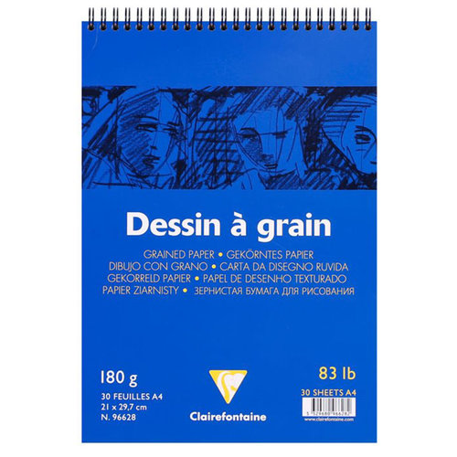 Clairefontaine Dessin a Grain İnce Dokulu Spiralli Çizim Bloğu 180g 30 Yaprak