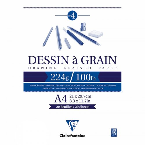 Clairefontaine Dessin a Grain İnce Dokulu Çizim Bloğu 224g 20 Yaprak