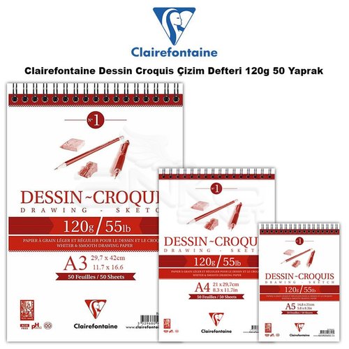 Clairefontaine Dessin Croquis Çizim Defteri 120g 50 Yaprak